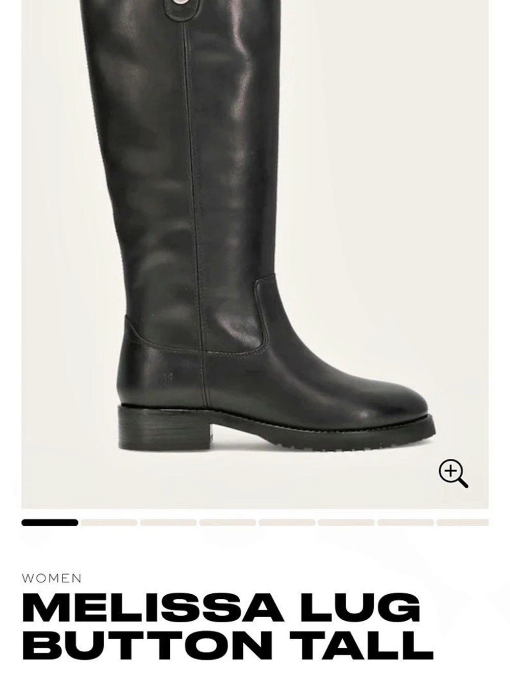 Frye Melissa Lug Button Tall Leather Boots in Black Size 7